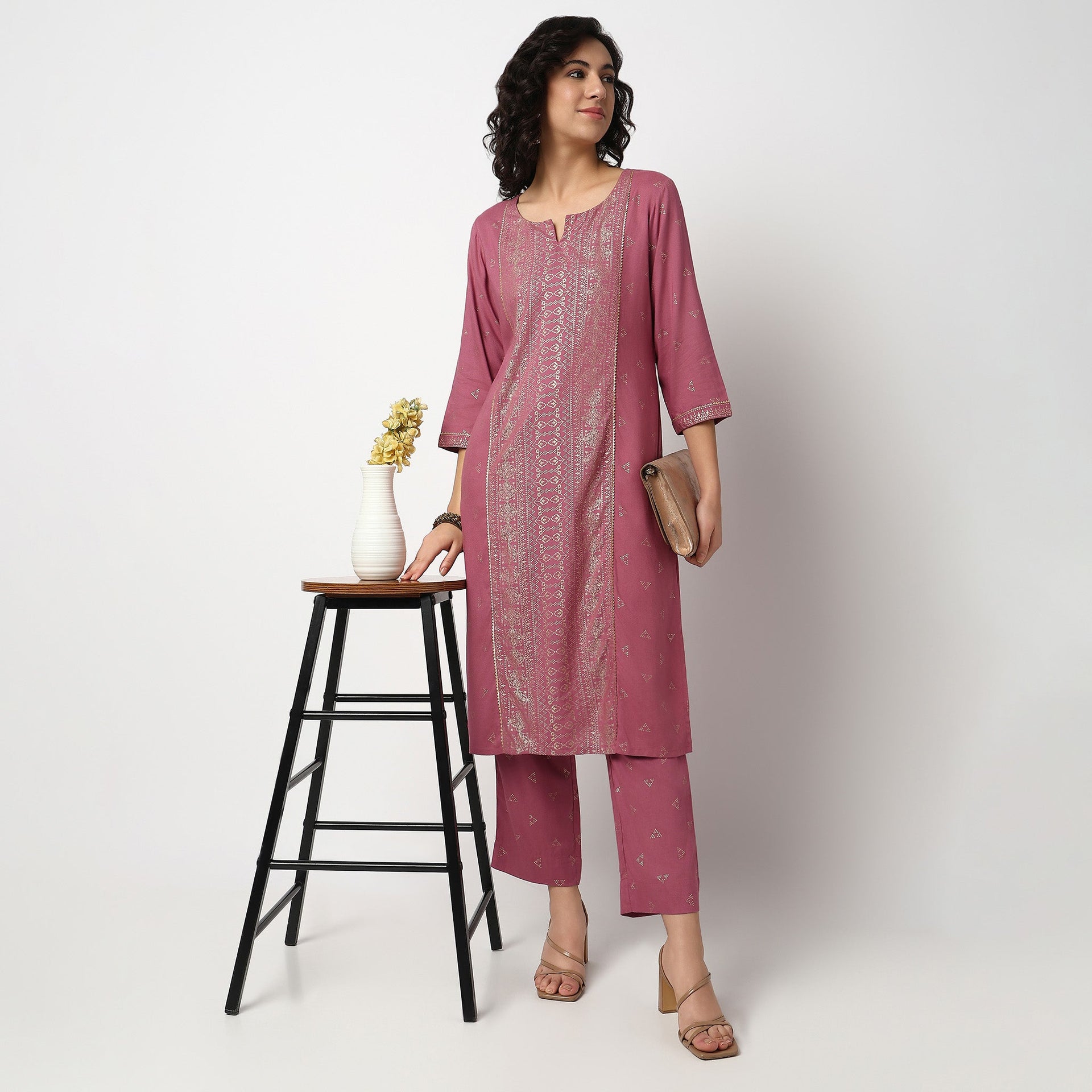 Centre Panel Printed Long Kurta
