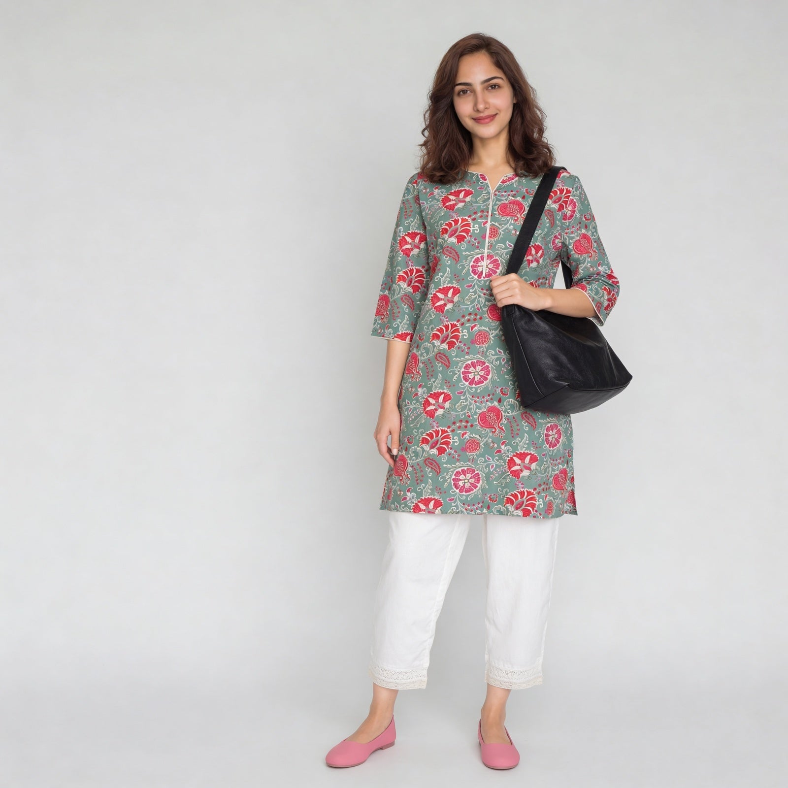 Cotton Printed Straight Kurta