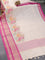 Banarasi kota tissue saree off white and purple with floral design embroidery work and long zari woven border