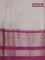 Banarasi kota tissue saree off white and purple with floral design embroidery work and long zari woven border