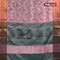 Banarasi semi tussar saree dual shade of pink and green with allover ikat weaves and copper zari woven border