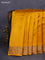 Chiniya silk saree mustard yellow with plain body and woven border