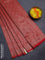 Banarasi semi silk saree red with allover thread & zari weaves and woven border