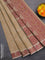 Coimbatore cotton saree khaki shade and maroon with allover self emboss and thread woven border