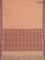 Coimbatore cotton saree pale orange and coffee brown with allover self emboss and thread woven border