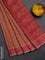 Coimbatore cotton saree rust shade and pink with allover self emboss and thread woven border