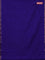 Arani semi silk saree royal blue with plain body and small zari woven border