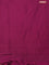 Arani semi silk saree dark magenta pink with plain body and zari woven border