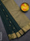 Arani semi silk saree bottle green with zari woven thilak buttas and zari woven border
