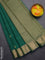 Arani semi silk saree dual shade of green with zari woven thilak buttas and zari woven border