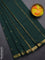 Arani semi silk saree bottle green with zari woven temple buttas and zari woven border