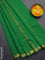 Arani semi silk saree green with zari woven temple buttas and zari woven border