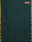 Arani semi silk saree bottle green with plain body and zari woven border