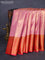 Bangalori tissue silk saree light pink and pink with allover zari woven brocade weaves and long zari woven border