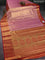 Bangalori tissue silk saree light pink and pink with allover zari woven brocade weaves and long zari woven border