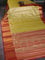 Bangalori tissue silk saree yellow and red with allover zari woven brocade weaves and long zari woven border