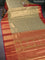 Bangalori tissue silk saree mild pista green and pink with allover zari woven brocade weaves and long zari woven border