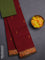 Chettinad cotton saree maroon and sap green with thread woven buttas and thread woven border