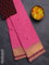Chettinad cotton saree candy pink and beige with thread woven buttas and zari woven border