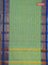 Chettinad cotton saree pastel green and cs blue with allover thread woven stripes pattern and zari woven border
