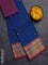 Chettinad cotton saree cs blue and maroon with thread woven buttas and zari woven border