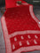 Banarasi chiffon silk saree red with silver zari woven buttas and silver zari woven border