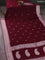 Banarasi chiffon silk saree wine shade with silver zari woven buttas and silver zari woven border