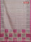 Chappa saree pastel grey and magenta pink with allover small zari checked pattern & butta prints and printed border