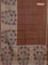 Chappa saree brown and beige with allover small zari checked pattern and floral digital printed pallu