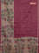 Chappa saree dark magenta pink and beige with allover small zari checked pattern and floral digital printed pallu