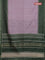 Chappa saree pastel lavender and dark green with allover small zari checked pattern and temple design zari woven border