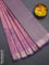 Bangalori semi silk saree pastel peach pink and violet shade with allover elephant ikat butta weaves and zari woven border