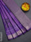 Bangalori semi silk saree purple with allover elephant ikat butta weaves and zari woven border