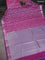 Bangalori semi silk saree purple with allover ikat weaves and zari woven border