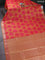 Bangalori semi silk saree dual shade of yellow and pink with allover elephant butta ikat weaves and zari woven border
