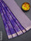 Bangalori semi silk saree violet with allover ikat weaves and zari woven border