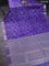 Bangalori semi silk saree lavender with floral design ikat weaves and zari woven border