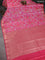 Bangalori semi silk saree light pink and pink with floral design ikat weaves and zari woven border
