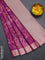 Bangalori semi silk saree purple and dual shade of beige with allover ikat weaves and zari woven border