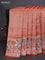 Banarasi semi raw silk saree orange with allover zari woven brocade weaves and floral design paithani border