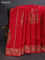 Banarasi semi raw silk saree maroon with allover thread & zari weaves and woven border