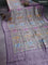 Banarasi semi raw silk saree violet with allover zari woven paithani weaves and zari woven border