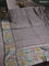 Banarasi semi raw silk saree deep coffee brown with allover silver woven brocade weaves and floral design paithani border