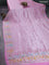 Banarasi semi raw silk saree light pink with allover silver zari woven floral weaves and floral design paithani border