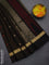 Kora silk cotton saree brown and black with thread & gold zari woven buttas and zari woven simple border