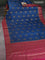 Banarasi tussar silk saree peacock blue and magenta pink with thread & zari woven floral buttas and woven border