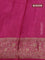 Banarasi tussar silk saree peacock blue and magenta pink with thread & zari woven floral buttas and woven border