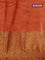 Banarasi tussar silk saree brown and orange with thread & zari woven buttas and woven border