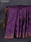 Banarasi tussar silk saree purple and green with thread & zari woven buttas and temple design woven border