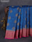 Banarasi tussar silk saree peacock blue and magenta pink with thread & zari woven buttas and woven border